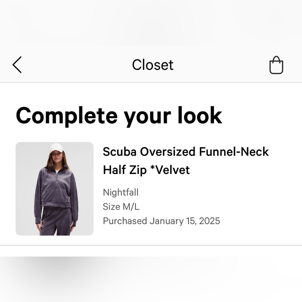 Lululemon Scuba oversized funnel neck sweater. Nightfall.Purple/Gray tone.M/L - Picture 9 of 16